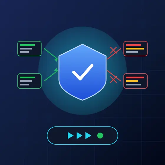 Auto Modeのclassifierシールドが安全な操作を許可し危険な操作をブロックする概念図